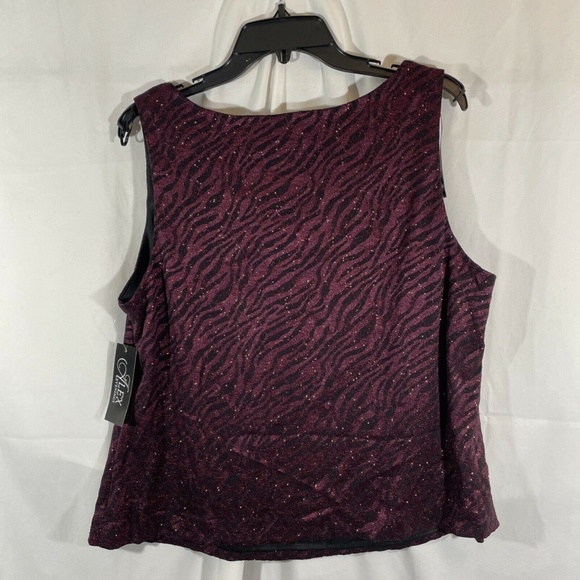 NWT Alex Evenings [ Plus Size 1X ] Animal Print‎ Twinset Tank + Jacket - Picture 7 of 12